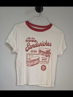 Vintage-Style White & Red Sandwiches Graphic Tee